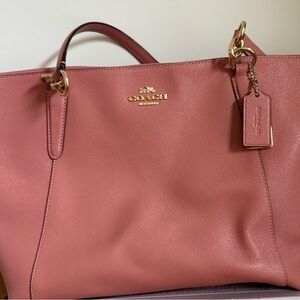 Coach Rose Leather Tote Bag with Matching Wallet